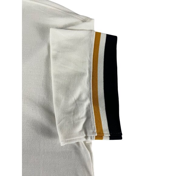 G-Net Mens Short Sleeve T-Shirt Pocket Striped Sleeves XXL Eggshell Oversized - Picture 12 of 13